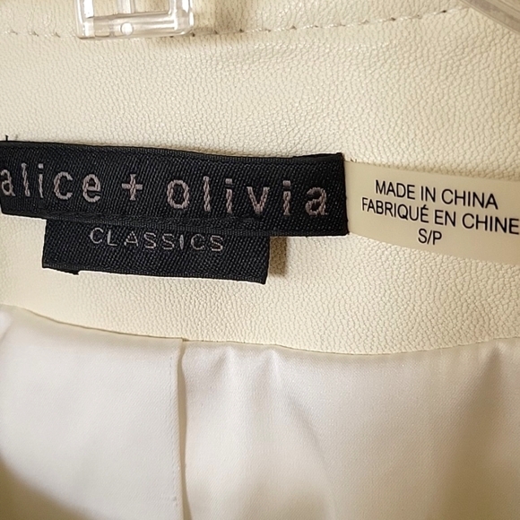 Alice + Olivia Womens Butter Yellow Cream Cam Lamb Leather Biker Jacket - Picture 12 of 16